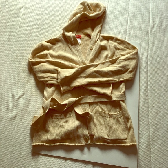 Esprit Sweaters - Belted, hooded cardi with pockets